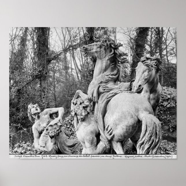 Tritons grooming two horses of the sun poster (Front)