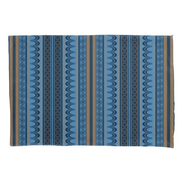 Triton's Treasure: Aegean Stripe Minoan Pillowcase (Front-Left)