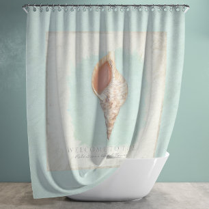 Tritons Trumpet Shell Beach Bathroom Personalised Shower Curtain