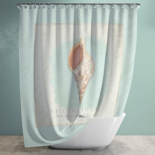 Tritons Trumpet Shell Beach Bathroom Personalised Shower Curtain