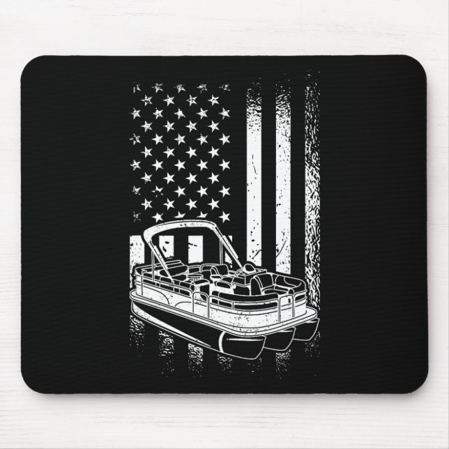 Tritoon Boat Boating - American Tritoon Captain  Mouse Mat (Front)