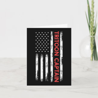 Tritoon Captain Patriotic Boat Captain And Boating Card