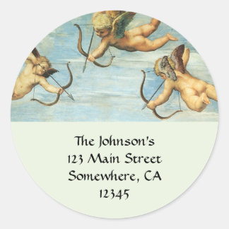 Triumph of Galatea Angels detail by Raphael Sanzio Classic Round Sticker