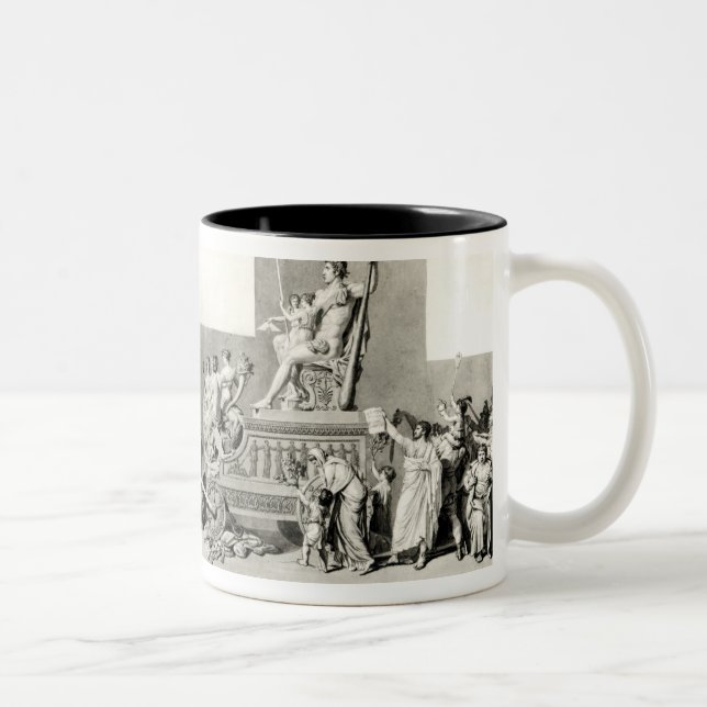 Triumph of the French People over the Monarchy Two-Tone Coffee Mug (Right)