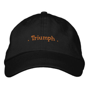 Triumph Printed Hat Black cotton front Stylish Cap