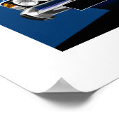 Triumph Stag Poster illustration Tahiti Blue (Corner)