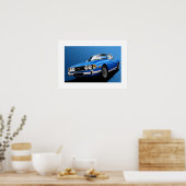Triumph Stag Poster illustration Tahiti Blue (Kitchen)