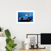 Triumph Stag Poster illustration Tahiti Blue (Home Office)