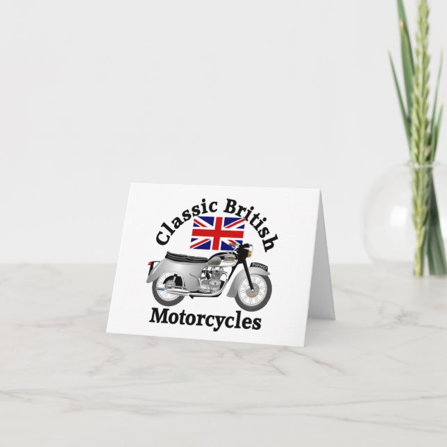 Triumph T100A motorcycle greeting card. Thank You Card (Front)