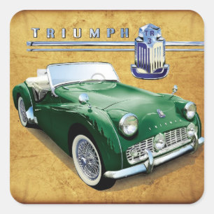 Triumph TR3 vintage roadster Square Sticker