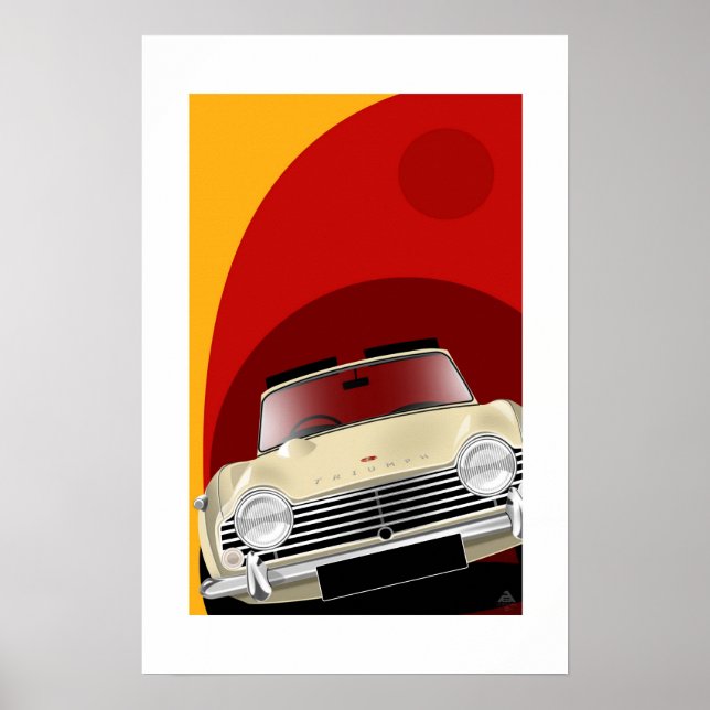 Triumph TR4A Poster Illustration (Front)