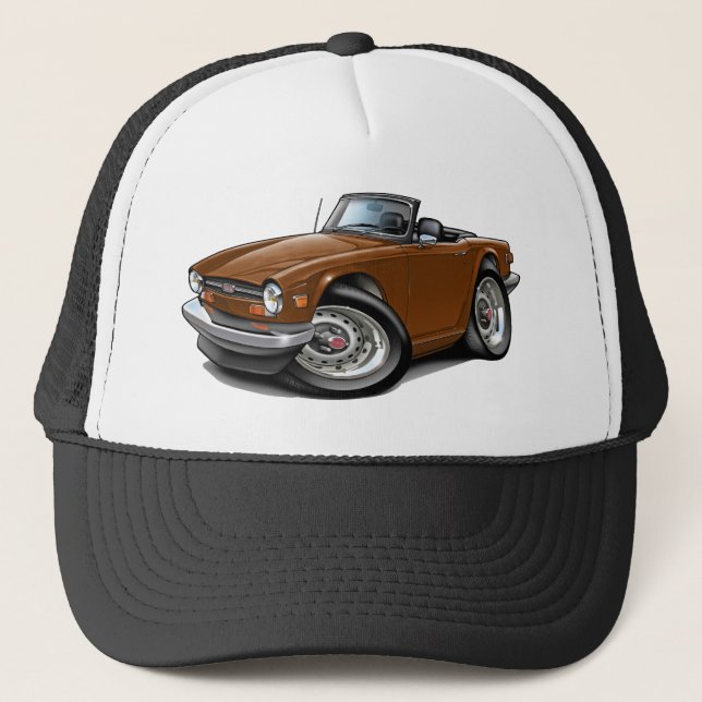Triumph TR6 Brown Car Trucker Hat (Front)