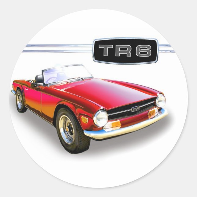 Triumph TR6 Classic Round Sticker (Front)