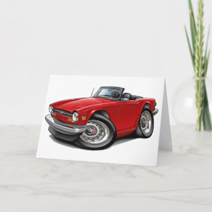 Triumph TR6 Red Car Card