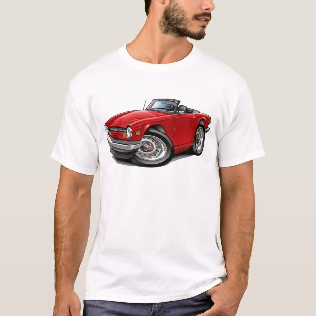 Triumph TR6 Red Car T-Shirt (Front)