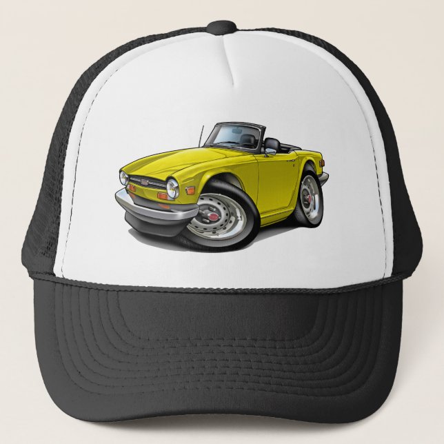 Triumph TR6 Yellow Car Trucker Hat (Front)