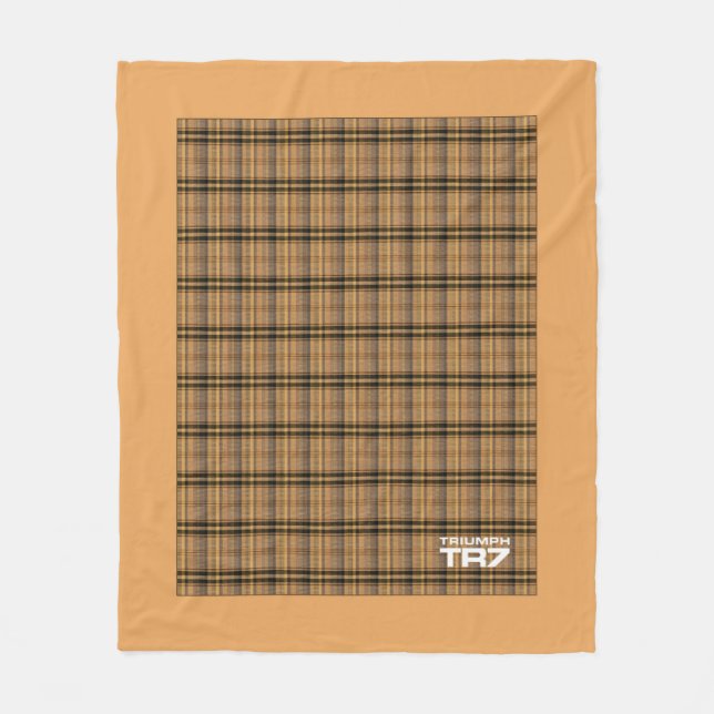 Triumph TR7 - Tan Tartan / Plaid Fleece Blanket (Front)