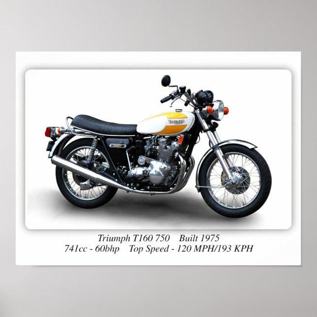 Triumph Trident T160 750 Motorcycle - A3 Poster (Front)