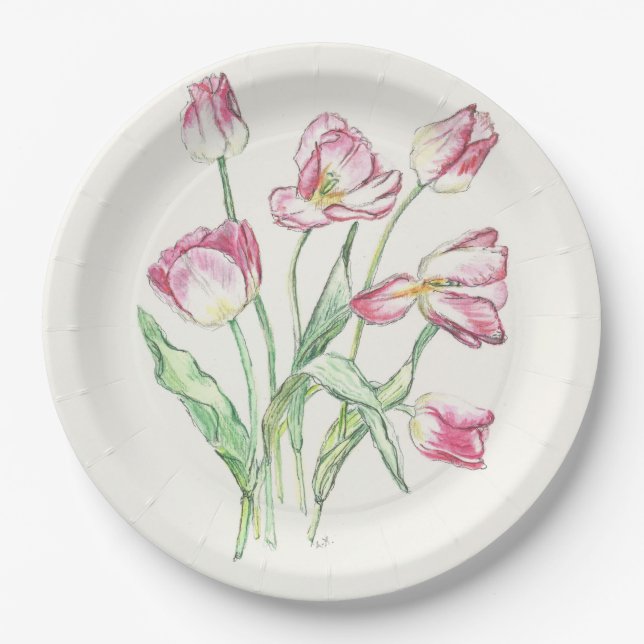 Triumph Tulips Paper Plate (Front)