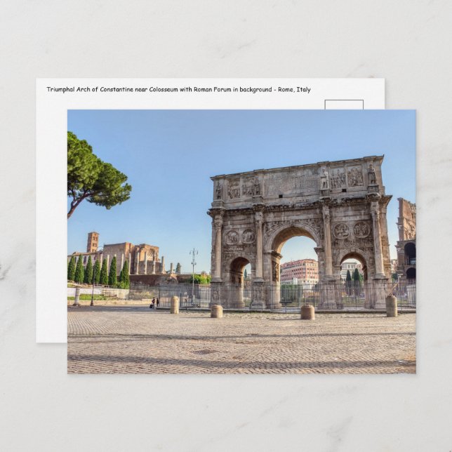 Triumphal Arch of Constantine - Rome, Italy Postcard (Front/Back)