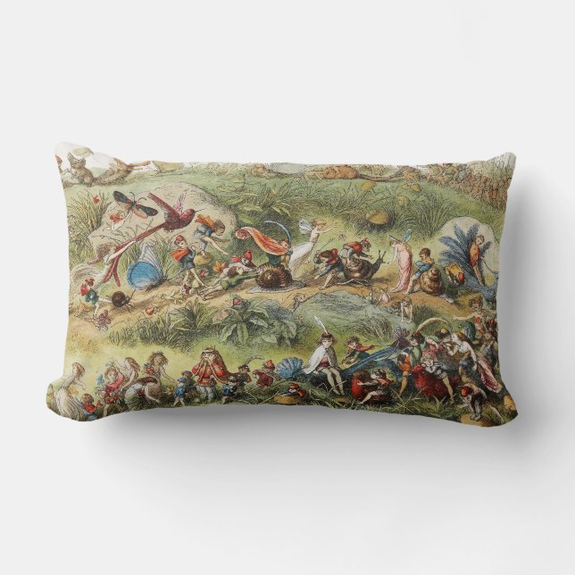 Triumphal March of The Elf King, Fairies,Goblins Lumbar Cushion (Front)
