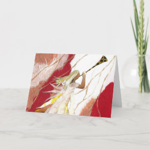 Triumphant angel Christmas card