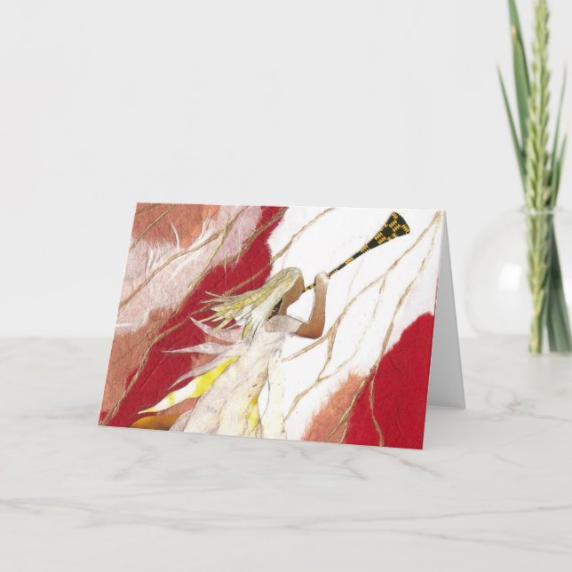 Triumphant angel Christmas card (Front)