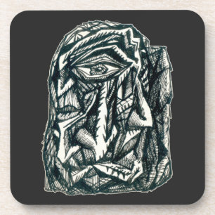 Triumvirate, ink drawing  coaster