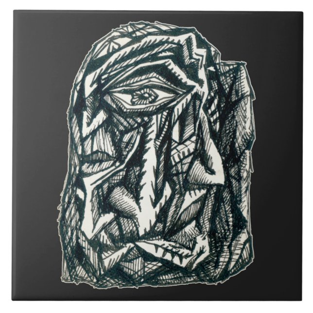 Triumvirate, ink drawing tile (Front)