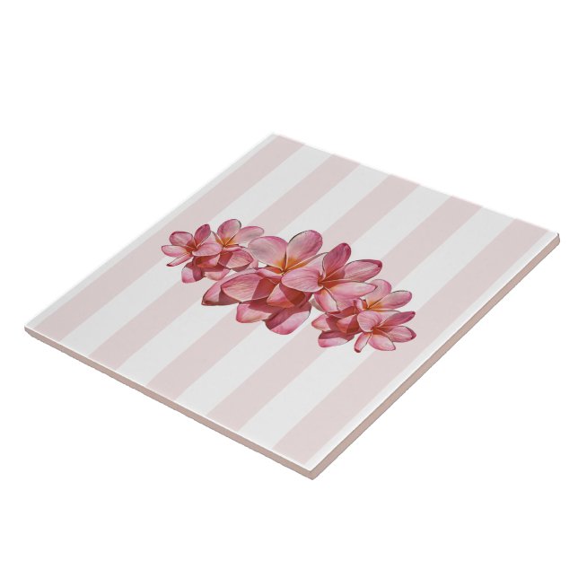 Trivet - Pink Plumeria (Side)