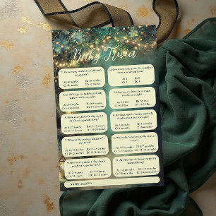 Trivia Baby Shower Game Enchanted Forest Lanterns Flyer