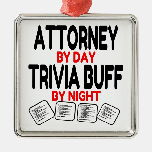 Trivia Buff Attorney Metal Tree Decoration (Front)
