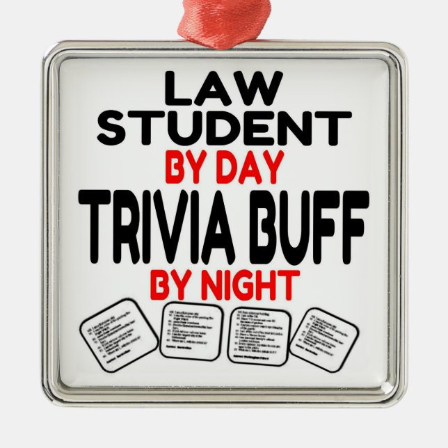 Trivia Buff Law Student Metal Tree Decoration (Front)