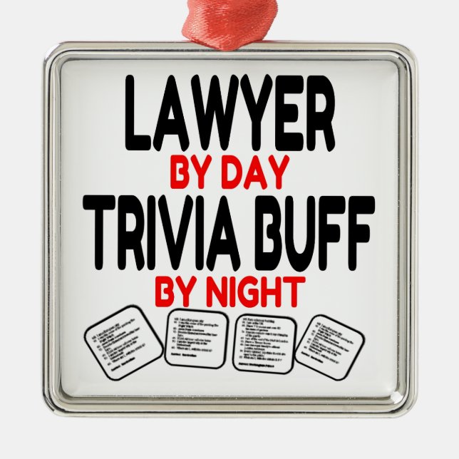 Trivia Buff Lawyer Metal Tree Decoration (Front)