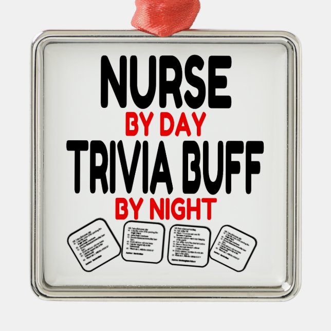 Trivia Buff Nurse Metal Tree Decoration (Front)