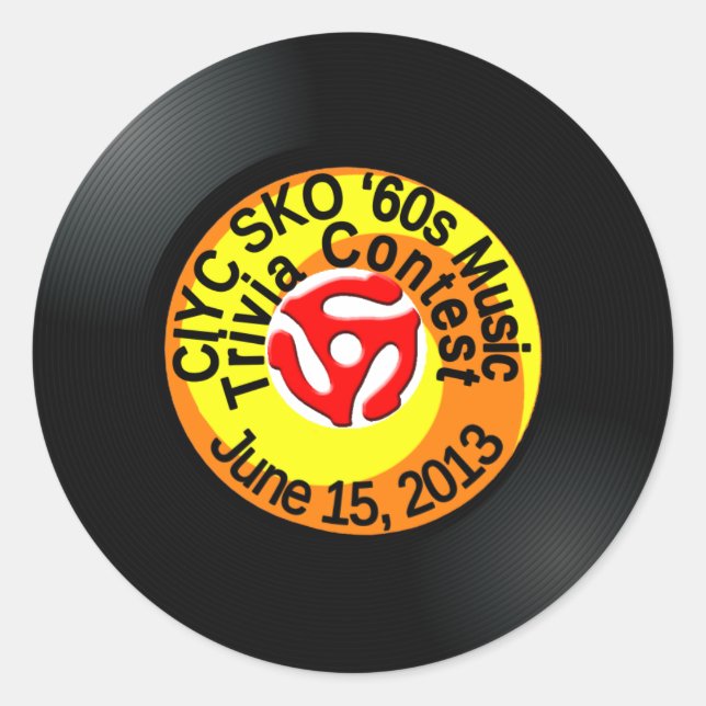 Trivia Contest 1 Classic Round Sticker (Front)