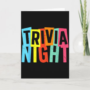 Trivia Night Art For Men Women Trivia Host Trivia  Card
