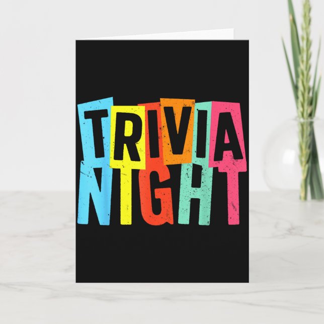 Trivia Night Art For Men Women Trivia Host Trivia  Card (Front)