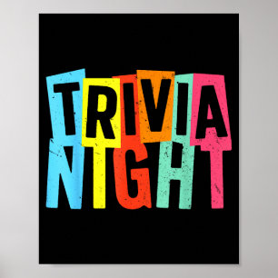 Trivia Night Art For Men Women Trivia Host Trivia  Poster