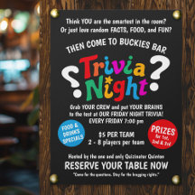 Trivia Night game night colourful fun quiz 
