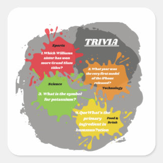 Trivia Questions Square Sticker