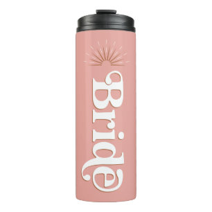 TRIXIE 70's Retro Groovy Hippie Blush Bride Thermal Tumbler