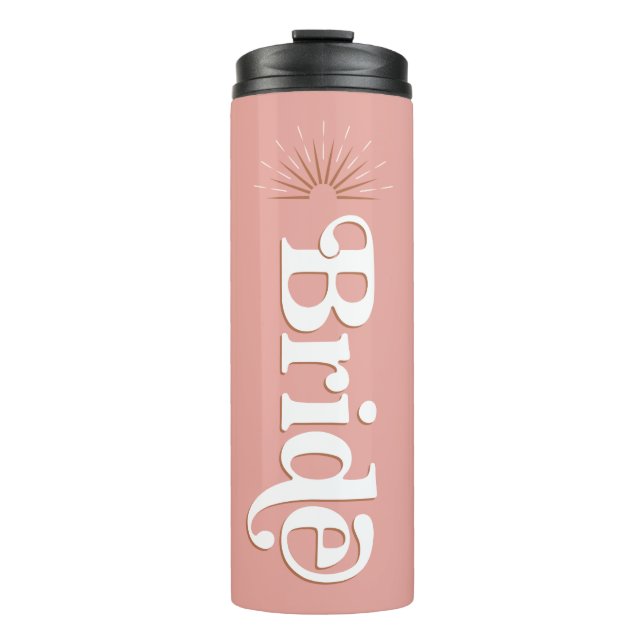 TRIXIE 70's Retro Groovy Hippie Blush Bride Thermal Tumbler (Front)