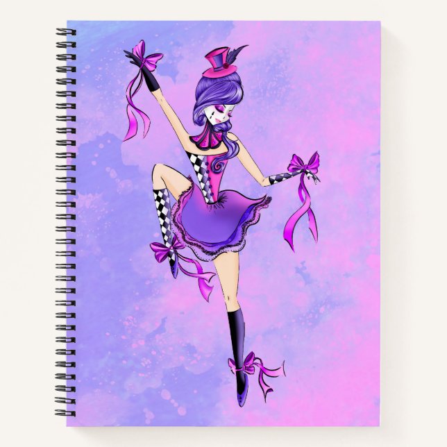 Trixie Cute Ballerina Dream Clouds  Notebook (Front)
