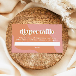 TRIXIE Retro 70's Pink & Orange Diaper Raffle Card