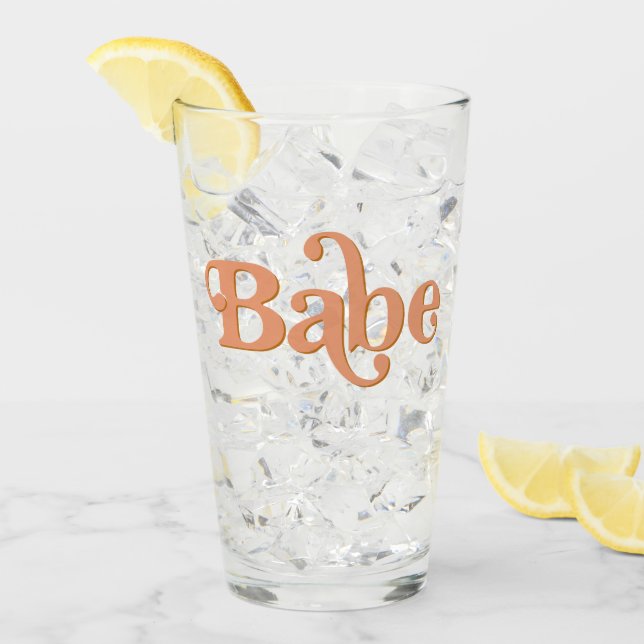 TRIXIE Retro 70's Themed Groovy Babe Bachelorette Glass (Front Ice)