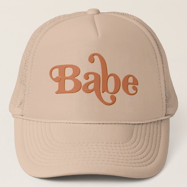 TRIXIE Retro 70's Themed Groovy Babe Bachelorette Trucker Hat (Front)