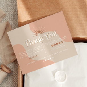 TRIXIE Retro Blush Beige Business Thank You Card