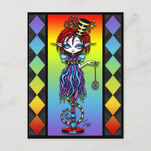 Trixy Pixie Stick Rainbow Circus Freak Postcard