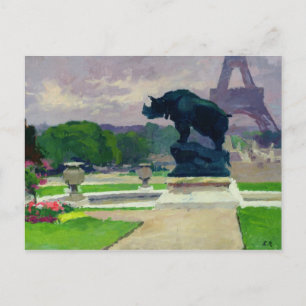 Trocadero Gardens and Rhinoceros by Jacquemart Postcard